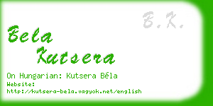 bela kutsera business card