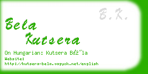 bela kutsera business card